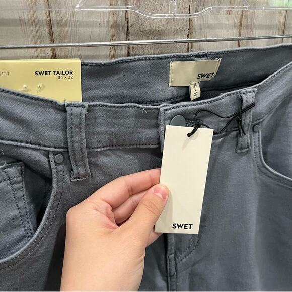 NWT Swet Tailor Blue Slim Fit Pants 34X32 Golf Preppy Casual - Picture 2 of 6